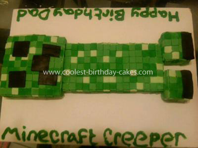 Strawberry Birthday Cake on Coolest Minecraft Creeper Cake 2