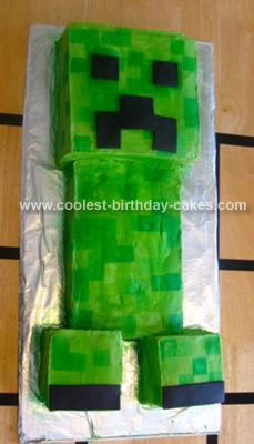 Birthday Cake Photos on Homemade Minecraft Creeper Cake