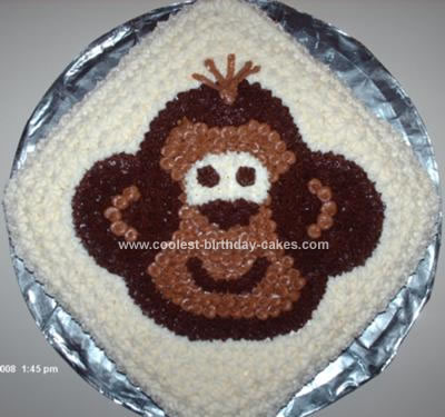 This Monkey Face Birthday Cake is a homemade 'confetti' cake, 