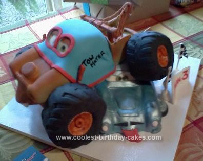 Monster Truck Birthday Cake on Homemade Monster Truck Mater And Finn Mcmissle Birthday Cake
