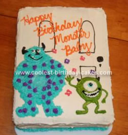 Homemade Birthday Cake on Homemade Monsters Inc Birthday Cake