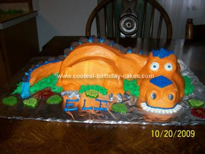 Dinosaur Birthday Cake on Coolest Orange T Rex Dinosaur Cake 87