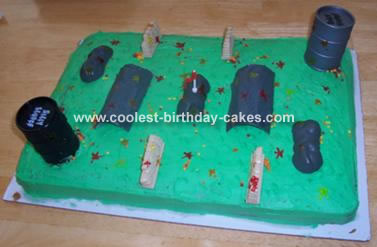 Homemade Birthday Cakes on Coolest Paintball Field Cake 1