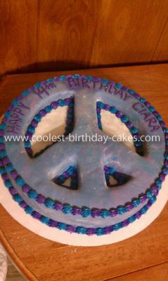 Peace Sign Birthday Cakes on Homemade Peace Sign Cake