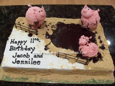 pig birthday cake picture