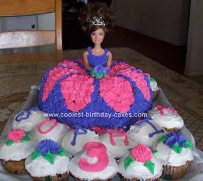 Barbie Birthday Cake on Purple Barbie Cake