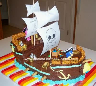 Homemade Birthday Cake on Coolest Pirate Ship Cake 74