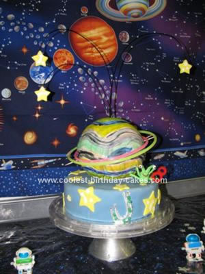 Outer Space Birthday Party on Coolest Planet Cake 6