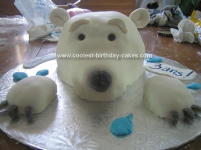 I made this Polar Bear Birthday Cake for my 3 year old son's birthday.