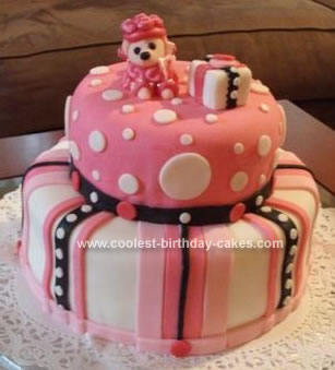 Pink Birthday Cake on Homemade Poodle Polka Dot Birthday Cake