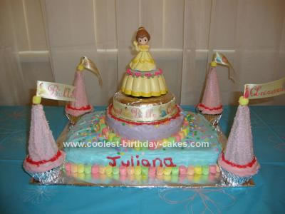Homemade Birthday Cake on Homemade Princess Belle Birthday Cake