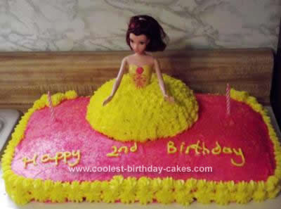 Ariel Birthday Cake on Belle Princess Cake Pan