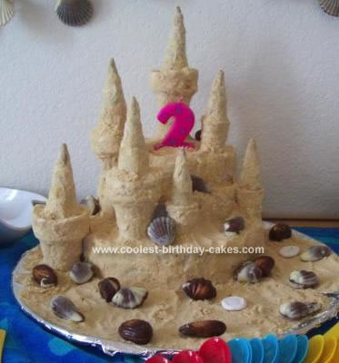 Homemade Birthday Cakes on Homemade Sandcastle Birthday Cake