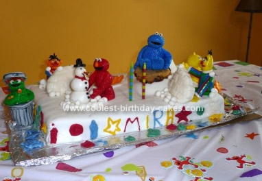 Homemade Birthday Cakes on Homemade Sesame Street Birthday Cake
