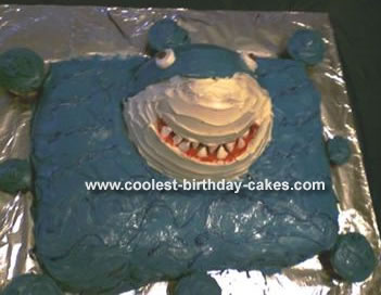 Shark Birthday Cake on Shark Cake Mold
