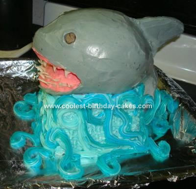 Shark Birthday Cake on Shark Cake