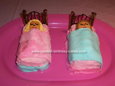I made these Slumbering Girls cakes for my daughter Kaylie's sixth birthday.