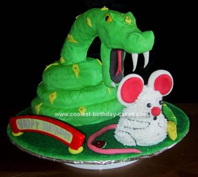 Picturebirthday Cake on Snake Eating Mouse Cake