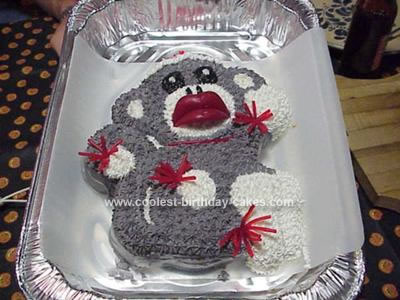 (No actual sock monkey's were harmed in the making of this birthday cake.)