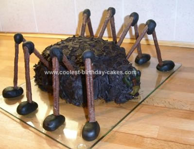 Birthday Cake Shot on Homemade Scary Spider Cake