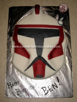 Lego Birthday Cake on Homemade Star Wars Clone Wars Commander Fox Cake