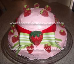 Strawberry Shortcake Birthday Cake on Homemade Strawberry Shortcake Hat Birthday Cake