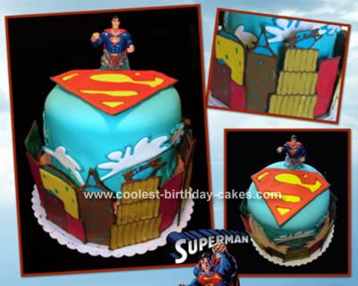 This Superman cake was a welcome home cake for a soldier returning home from
