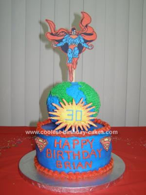 I made this Superman cake for my husband's best friend's 30th birthday