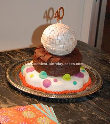 40th Birthday Cakes on Homemade Superstar Mama S 40th Disco Ball Cake