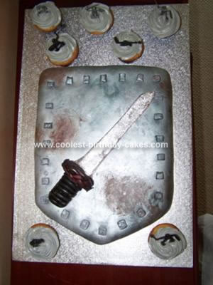 Homemade Birthday Cake on Homemade Sword And Shield Birthday Cake