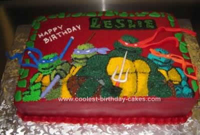 Homemade Teenage Mutant Ninja Turtle Cake 