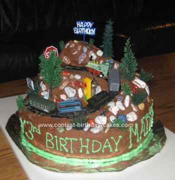 Chocolate Birthday Cake on Coolest Train Mountain Cake 114