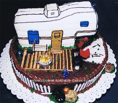 Birthday Cake Shot on Coolest Travel Trailer Retirement Cake 7