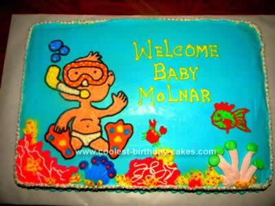Baby Birthday Cake on Coolest Under The Sea Baby Shower Cake Design 60