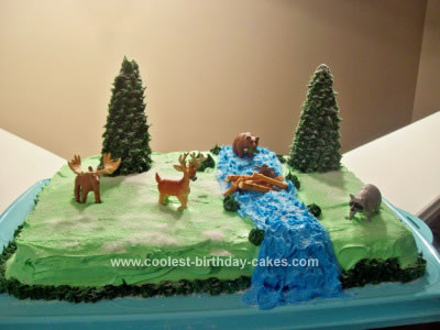 Homemade Birthday Cakes on Homemade Wilderness Theme Birthday Cake
