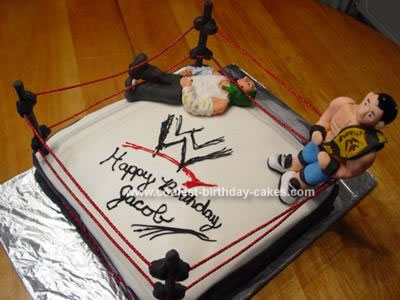 Places Kids Birthday Party on Homemade Wwe Wrestling Birthday Cake
