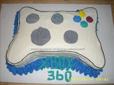 Homemade Xbox 360 Controller Cake I used a 2 box cake mixes baked in a half