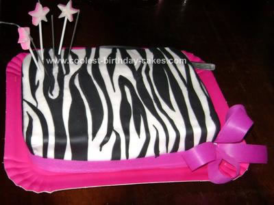 Pink Birthday Cake on Coolest Zebra Print Cake 2