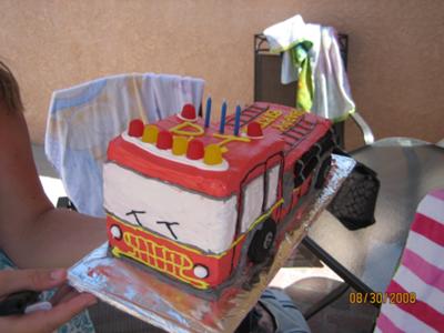 Fire Truck Birthday Cake on Fire Truck Cake