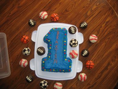 Sports Birthday Cakes on First Birthday Cake