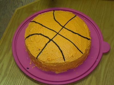 Basketball Birthday Cake on Homemade Basketball Cake
