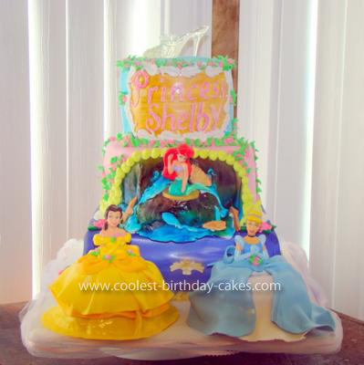 Disney Princess Birthday Cakes on Homemade Disney Princess Birthday Cake
