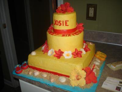 Sweet Birthday Cakes on Homemade Hawaiian Sweet Sixteen Cake