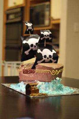 Pirate Birthday Cake on Homemade Pirate Ship Cake