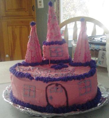 Homemade Birthday Cakes on Homemade Princess Castle Cake
