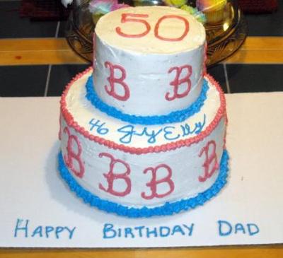 Homemade Birthday Cakes on Homemade Red Sox 50th Birthday Cake