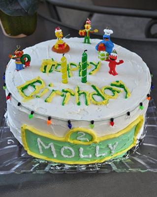 Sesame Street Birthday Cakes on Homemade Sesame Street Christmas Birthday Cake