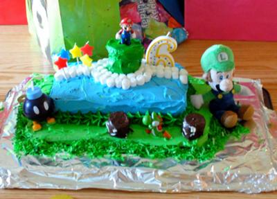 Mario Birthday Cakes on Homemade Super Mario Bros Birthday Cake