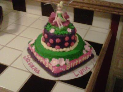 Tangled Birthday Cake on Tinkerbell Tier Cakes