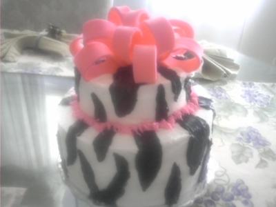 Zebra Print Birthday Cakes on Homemade Zebra Print Birthday Cake